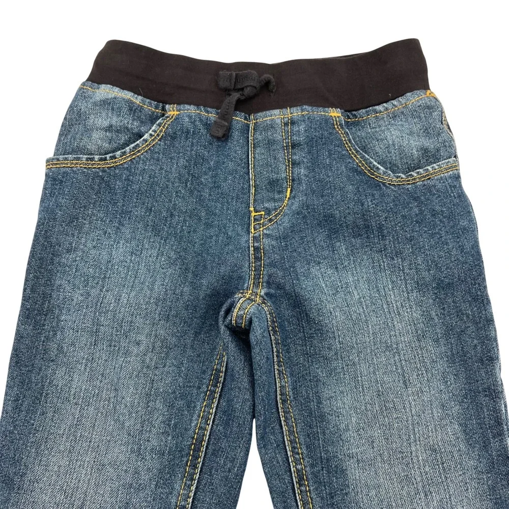 Gymboree Girls Size 7 Blue Pull On Jeans Straight Leg Elastic Waist‎ RN70530